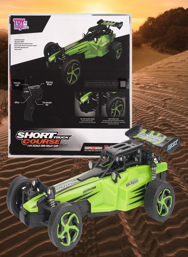 ToyMagic High-Speed 15 Km/Hr RC Car 1:24 Scale Rechargeable - Remote Control Car with Dual Motors, All-Terrain Tires, 2.4 Ghz, USB Charging, for Kids and Beginners, Multicolor - Image 1